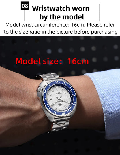ADDIESDIVE Men's Diving Watch 200 Waterproof Sapphire Glass Quartz Watch BGW9 Luminous Stainless Steel Business Fashion Watch
