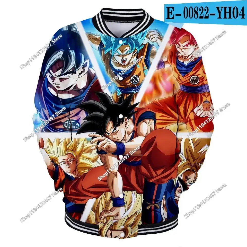 Dragon Ball Goku Kid Men Zipper Hoodie Cartoon Japan Style Anime Women Sweatshirt 2025 New Fashion Children Jackets Coat, produit gaming premium Fraquane