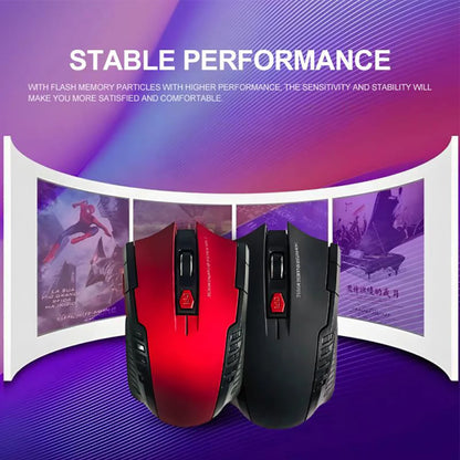 Mouse gaming optic wireless 2.4GHz cu receptor USB, 2000DPI, 6 butoane, pentru computer și laptop, accesorii