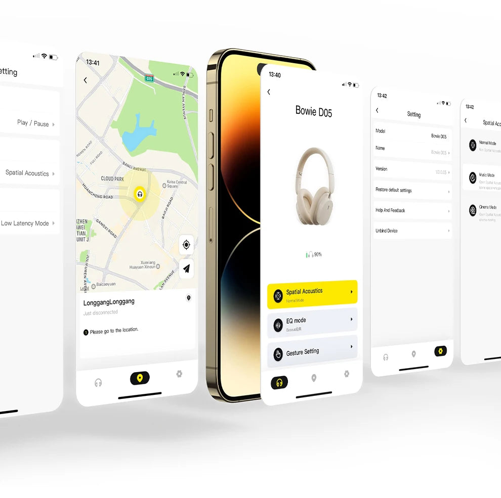 Baseus Bowie D05 Wireless Bluetooth 5.3 Headphones – HiFi Stereo Foldable 70H Battery Over-Ear Headset with Deep Bass & Dual Connection