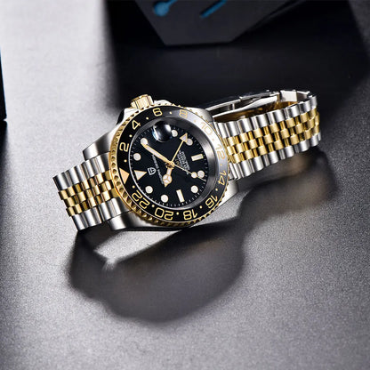 Man Watch PAGANI DESIGN GMT Men Mechanical WristWatch Luxury Sapphire Glass Waterproof 40mm Automatic Watch for Men Reloj Hombre
