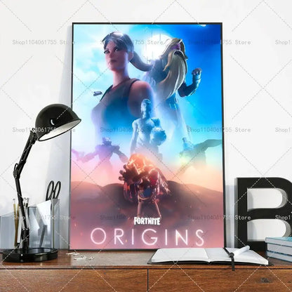 F-Fortnites-Game Popular Poster Self-adhesive Art Waterproof Paper Sticker Coffee House Bar Room Wall Decor