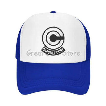 Capsule Corp Mesh-Baseballkappen Unisex-Hip-Hop-Trucker-Cap Anime DBZ Dad-Cap Verstellbare Rennkappe Sommer-Trucker-Snapback-Kappen
