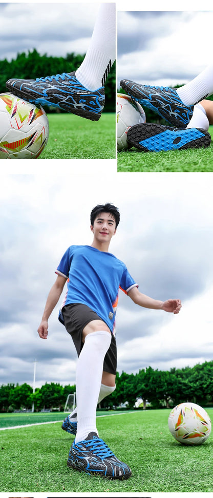 Nouvelles chaussures de football professionnelles pour hommes, chaussures de football antidérapantes, unisexes, respirantes, chaussures de futsal, nouvelles chaussures à crampons, livraison directe, ultralégères