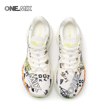 ONEMIX Nowe buty do biegania maratońskiego z podeszwą z nylonu i włókna węglowego – amortyzujące, profesjonalne, zapewniające stabilne wsparcie, ultralekkie, z doskonałym odbiciem