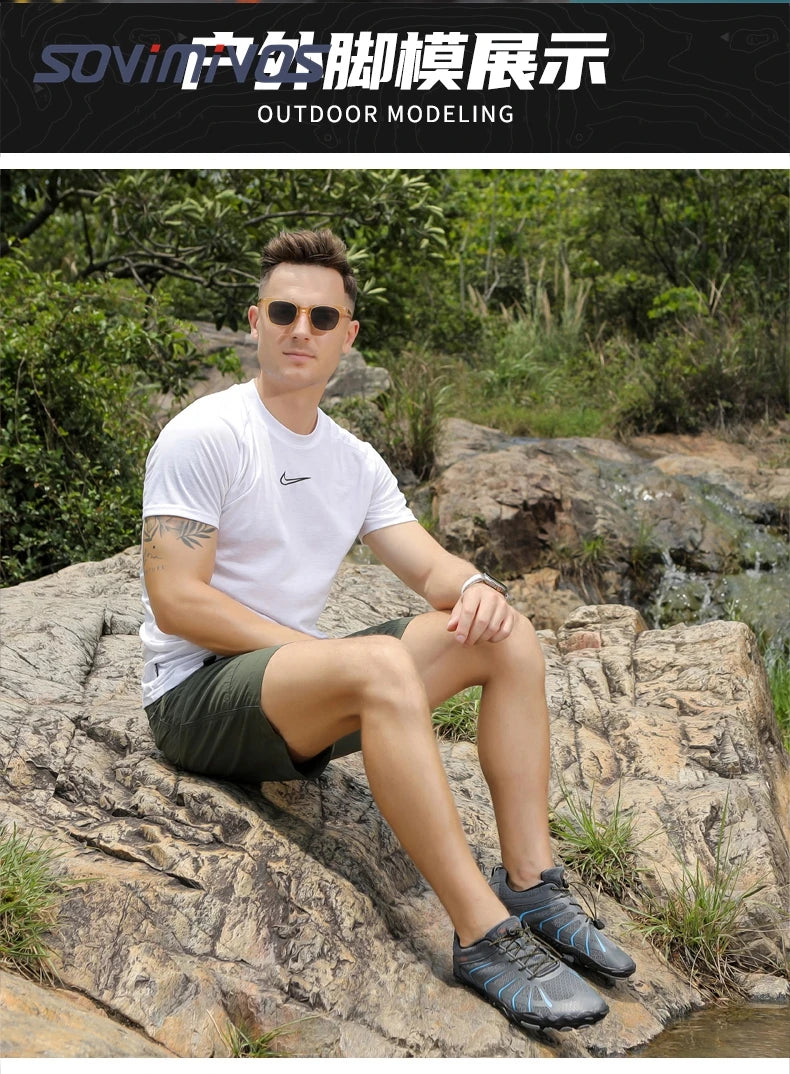 Men's Trail Running Shoes, Lightweight Athletic Zero Drop Barefoot Shoes Non-Slip Outdoor Walking Minimalist Shoes for Women