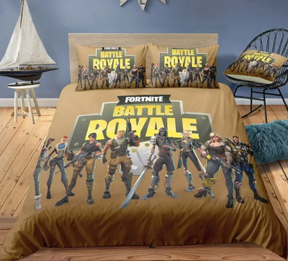 Juego de cama Fortnite con funda nórdica de 3 piezas, diseño 3D, ropa de cama para dormitorio, gaming, anime y dibujos animados, funda de almohada, decoración de habitación, regalo