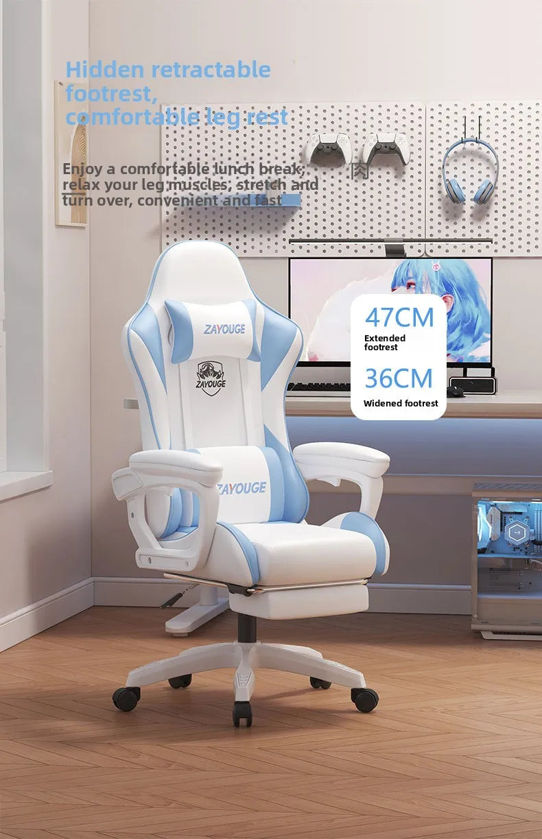 Ergonomic Gaming Chair Reclining Office Chair with Adjustable Height, Comfortable Computer Desk Chair, Swivel Gaming Seat for Home, Study & Esports