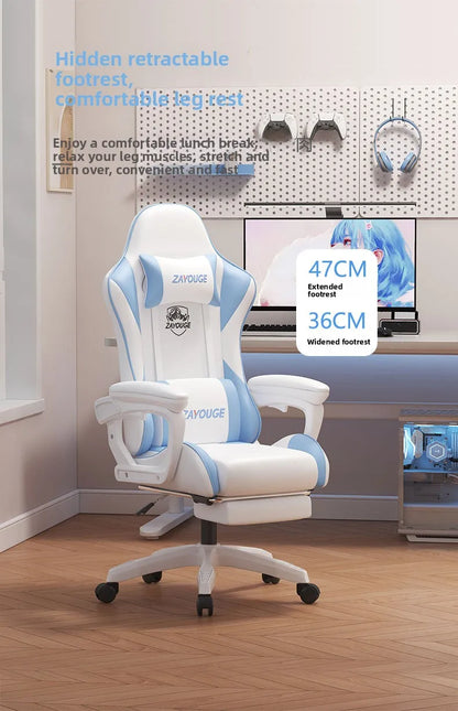 Ergonomic Gaming Chair Reclining Office Chair with Adjustable Height, Comfortable Computer Desk Chair, Swivel Gaming Seat for Home, Study & Esports