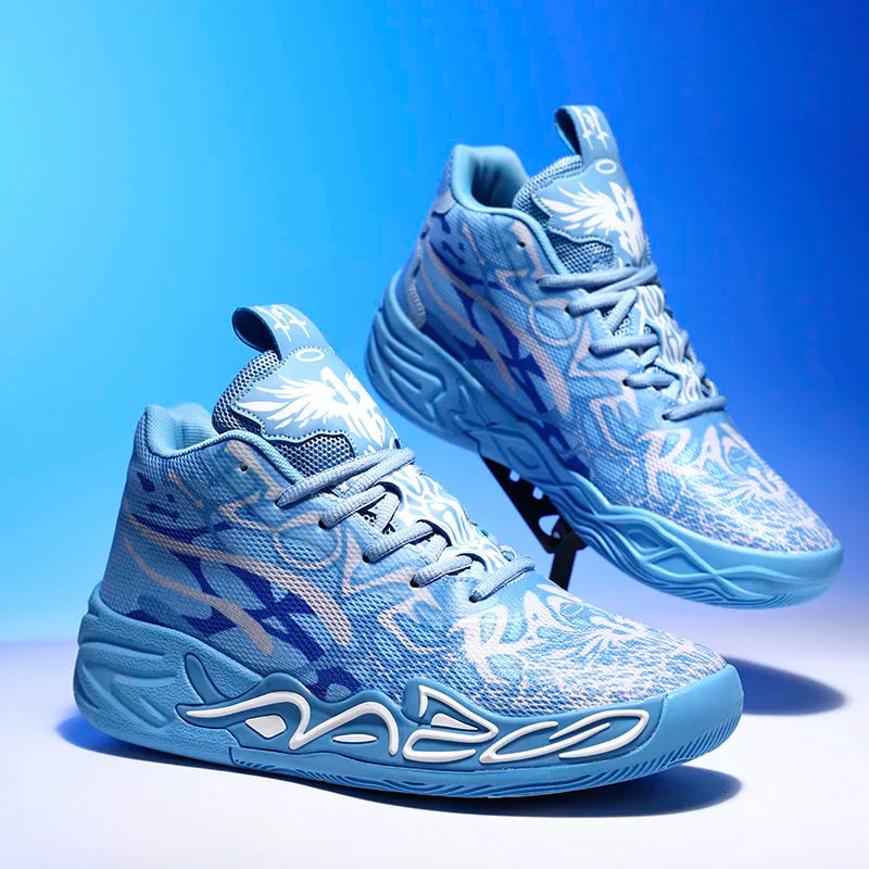 Basketball Shoes for Men Soft Lightweight Training Field Anti Slip Shock-Absorbing Breathable Cofmortable High-top Sneaker Man
