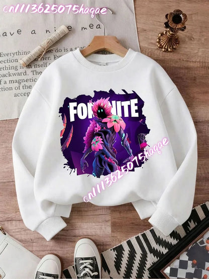 2026 Fortnite Kids Hooded Coats Anime Fortress Night Sweatshirts Game Spring Autumn Hoodies Sportswear Children’s Clothes Gift