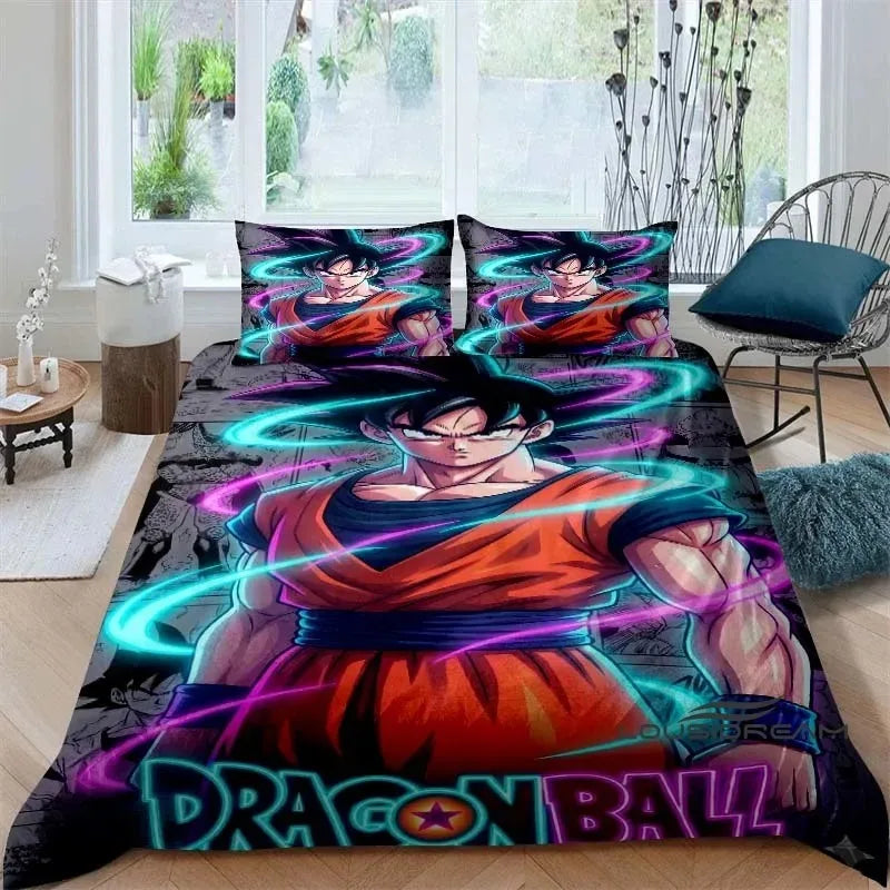 Cartoon/Anime Son Goku Dragon Ball Themed Printed Bedding Set: This soft and comfortable set includes a duvet cover and pillowcase