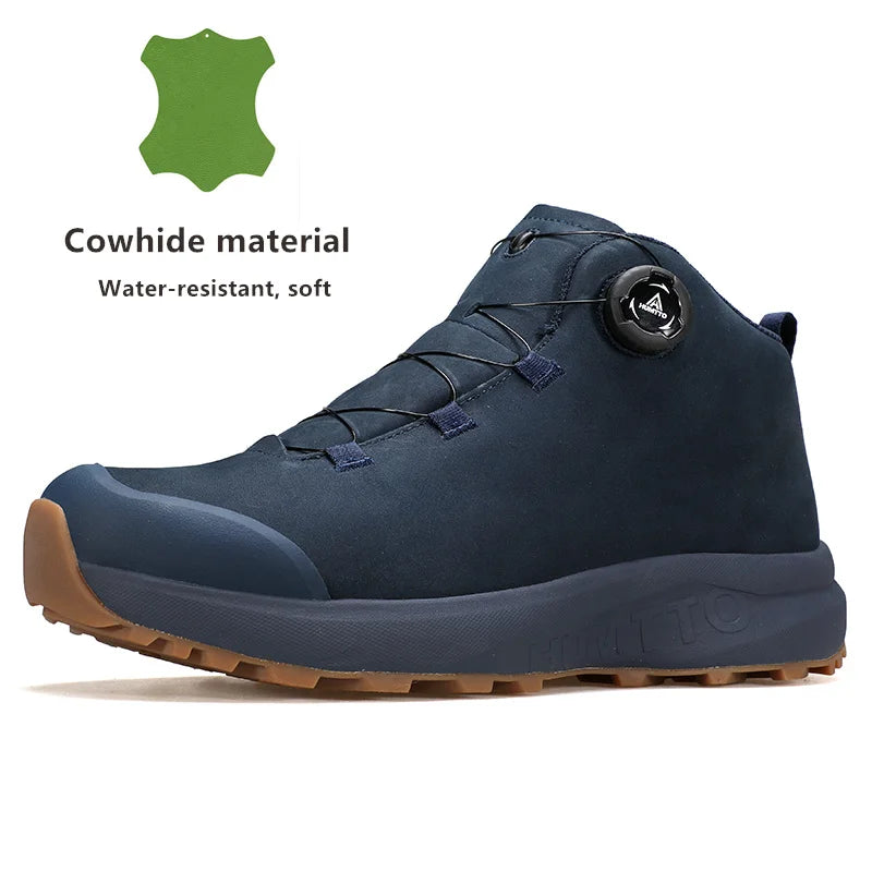 HUMTTO Leather Shoes for Men Winter Camping Outdoor Men's Sports Shoes Breathable Trekking Boots Man Non-slip Hiking Sneakers