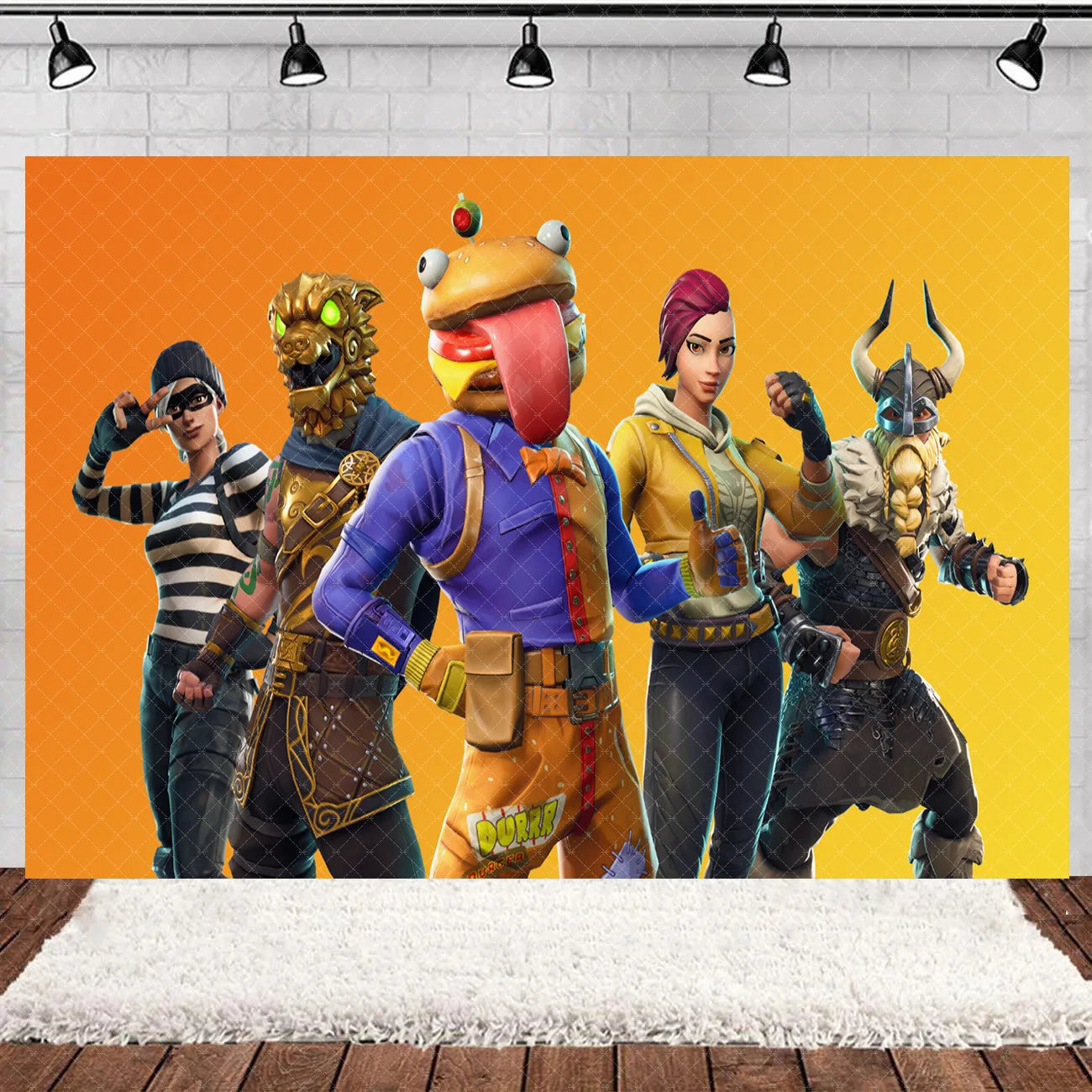 Fortnite Theme Happy Birthday Party Decoration Backdrop Shooting Game Alpaca Llama Supplies Background Baby Shower Kid Gifts