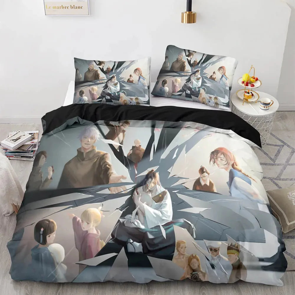 Anime Jujutsu Kaisen Satoru Gojo Bedding Set Boys Girls Twin Queen Size Duvet Cover Pillowcase Bed Kids Adult Home Textile