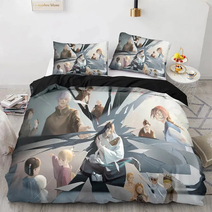 Anime Jujutsu Kaisen Satoru Gojo Bedding Set Boys Girls Twin Queen Size Duvet Cover Pillowcase Bed Kids Adult Home Textile