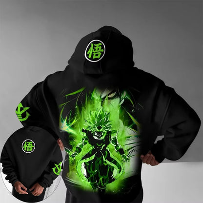 Dragon Ball Anime Broly Printed Hoodie Autumn/Winter New Men's and Women's Loose Casual Harajuku Large Size Parent Child Sweater