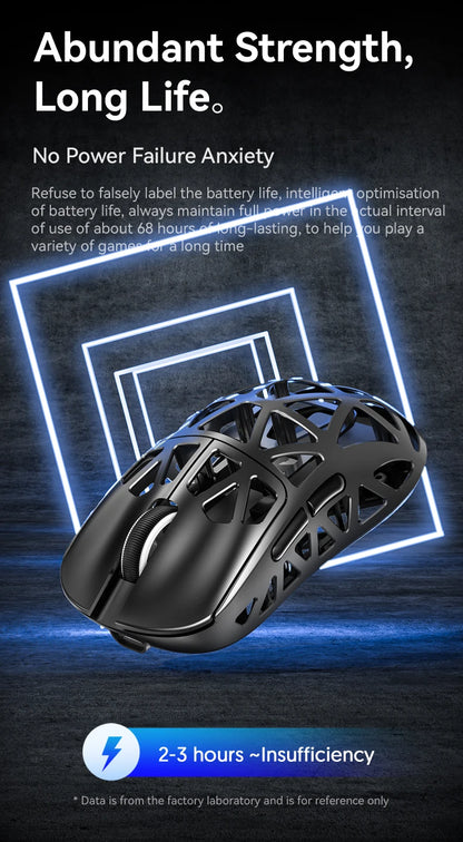 Attack Shark R2 trådlös gamingmus PAW3950 8K i magnesiumlegering, lätt gamingmus med Bluetooth Tri-Mode för gaming/kontor