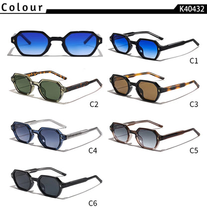 CATERDIDE Retro Polygonal Men Sunglasses Personalized Design Square Frame Sun Glasses for Women Parties Travel Holidays Glasses