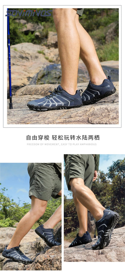 Men's Trail Running Shoes, Lightweight Athletic Zero Drop Barefoot Shoes Non-Slip Outdoor Walking Minimalist Shoes for Women