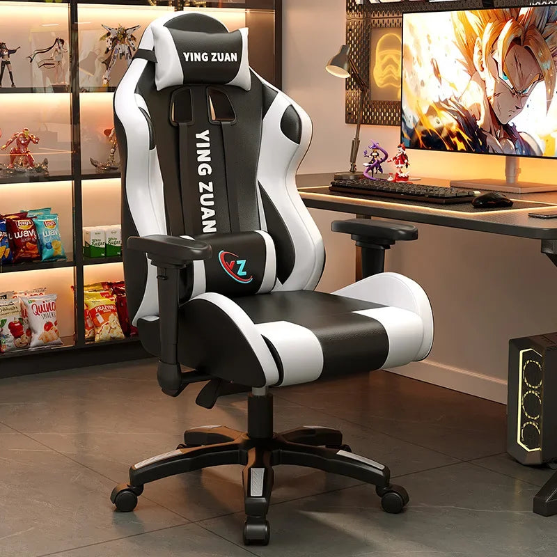 AOLIVIYA Ergonomic Gaming Chair with Footrest, Reclining Computer Chair, 3D Adjustable Armrests, Lumbar Support Seat for Home Office
