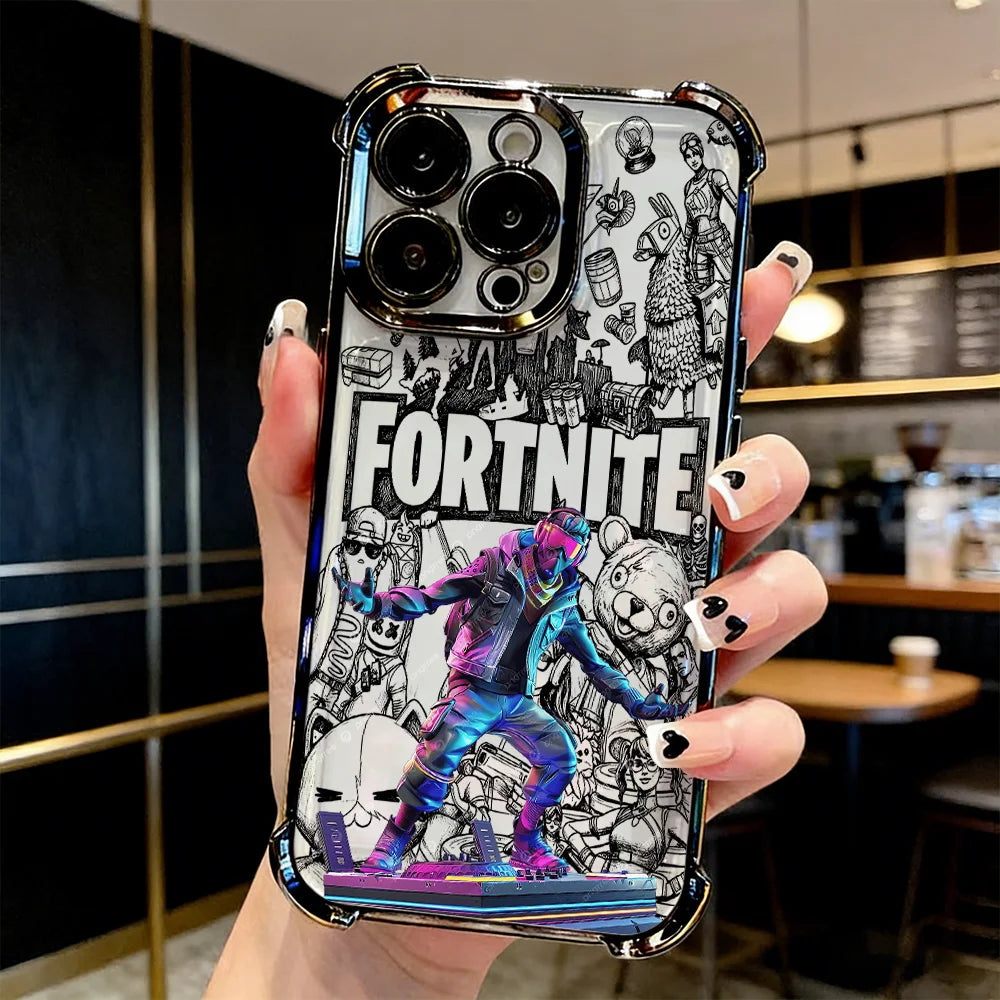 Popular Game FortniteS Plating Phone Case For Samsung S26 S25 S24 S23 S22 S21 S20 FE Note20 Edge Plus Ultra 4G 5G Anti Fall
