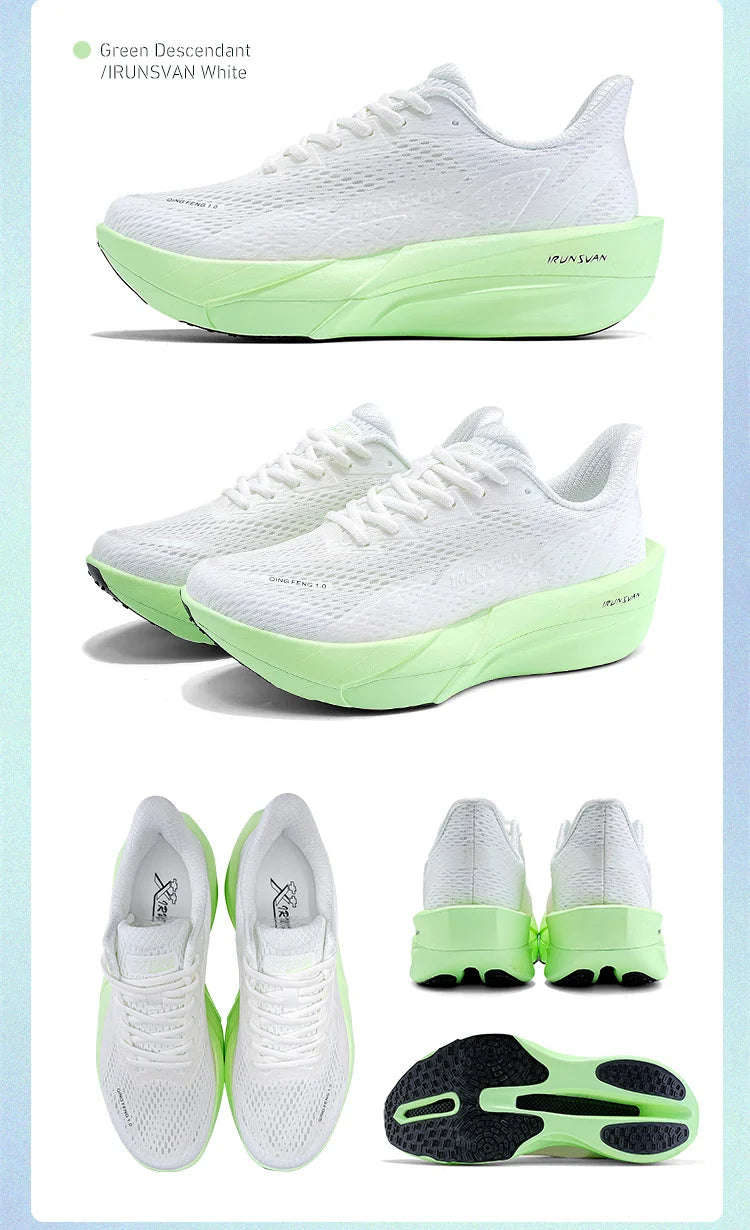 IRUNSVAN anglies pluošto sportiniai bateliai, bėgimo bateliai pradedantiesiems ir pažengusiems, kvėpuojantys ir patogūs, su storu padu, treniruočių bateliai, unisex, 130