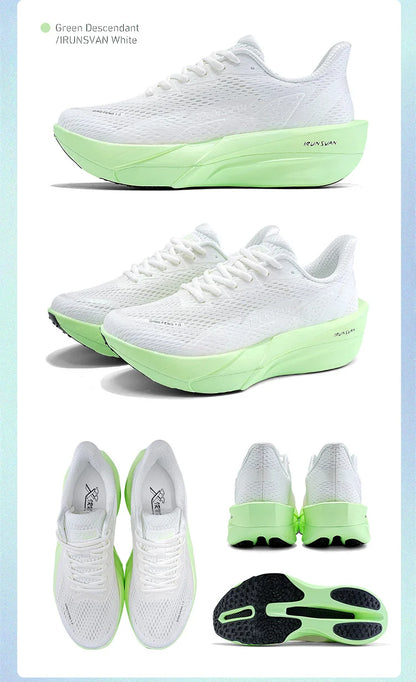IRUNSVAN anglies pluošto sportiniai bateliai, bėgimo bateliai pradedantiesiems ir pažengusiems, kvėpuojantys ir patogūs, su storu padu, treniruočių bateliai, unisex, 130