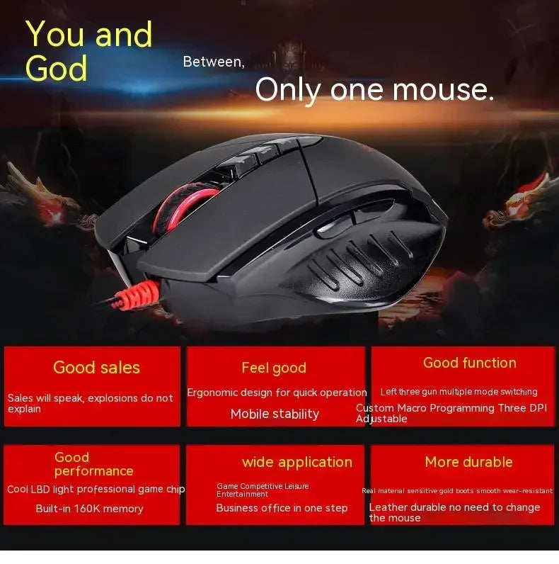 Bloody V7M kabelgebundene Maus RGB leichtes ergonomisches Design 4000dpi PC Büro E-Sports Gaming Makroprogrammierung Maus für CF LOL CS
