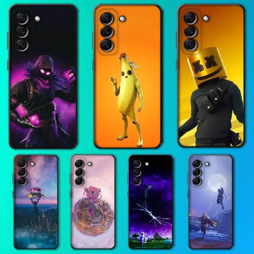 M-Midas F-Fortnite Phone Case For Samsung Galaxy A13, A21s, A22, A31, A32, A52, A53, A71, A80, Soft Black Shell