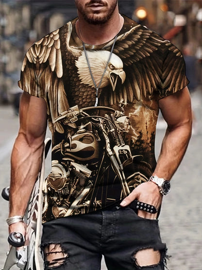 Fashion Eagle T-shirts met print Luxe T-shirt Zomer T-shirts voor heren Casual tops T-shirt met korte mouwen 3D-print Herenkleding