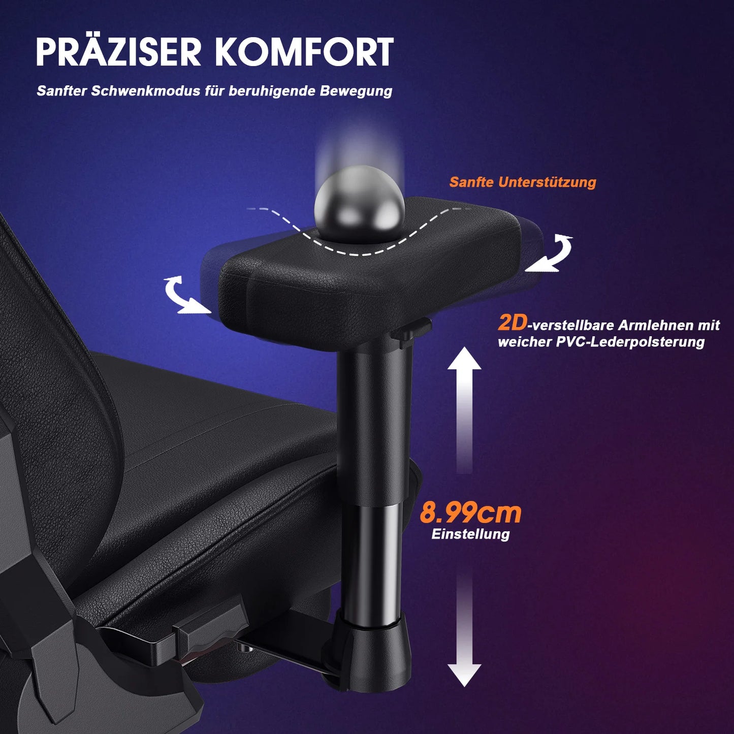 GC-RC03 Ergonomic Gaming Chair with Massage & Heating, 175° Reclining Computer Chair, Lumbar Support Office Chair with Footrest