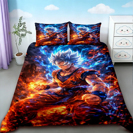 Duvet Cover Dragon Ball Bedding Set Anime Goku Comforter Bedclothes Single Twin Full Queen Size Kids Adult Boys Gift Comfortable