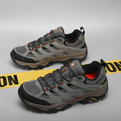 HIKEUP Hiking Shoes for Men, Designer Climbing Trekking Sneakers, Leather Outdoor Sports Work Shoes, Running Shoes