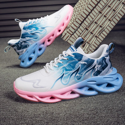 Men's Running Shoes Mesh Breathable Flat Cushioning Soft Comfortable Sneakers Outdoor Gym Trendy Casual Jogging Shoes for Men