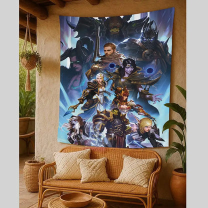 World of Warcraft Hero Colorful Tapestry Wall Hanging Hanging Tarot Hippie Wall Rugs Dorm Wall Art Decor