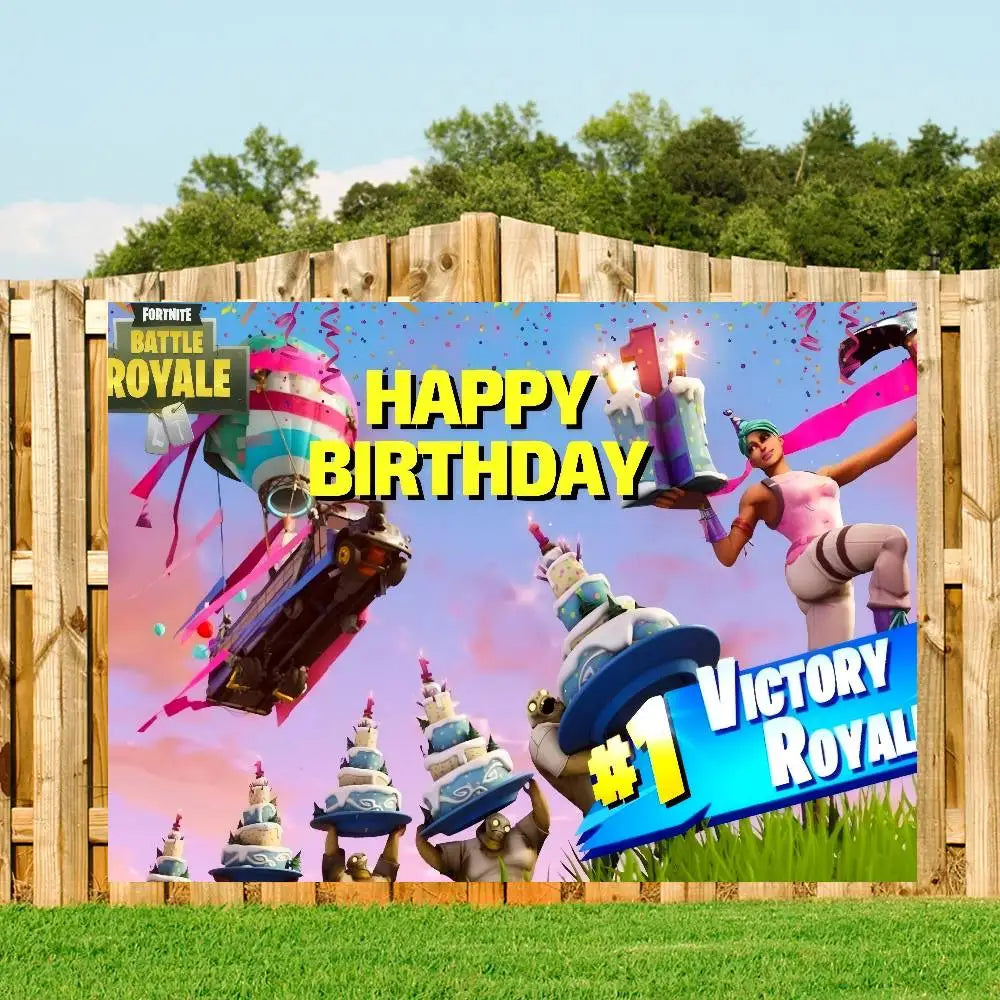 Anime Backdrop For Photo Studio Boys Baby Shower Happy Birthday Party Photography Hot Game F-Fortnite-ES Cool Background
