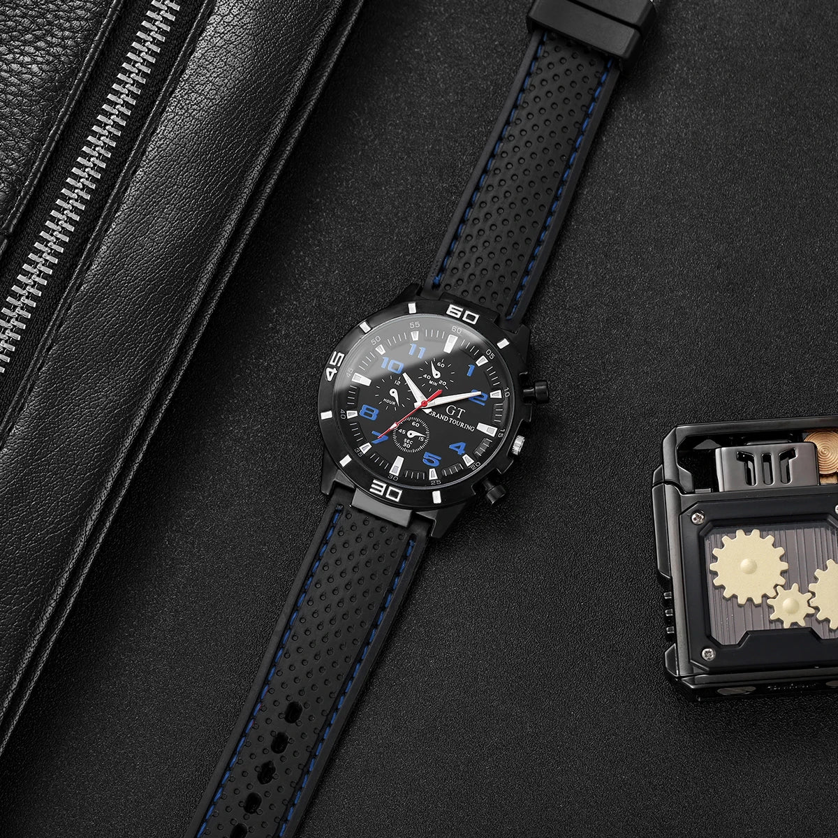 Men Sports Watches Casual Silicone Band Men's Quartz Watch Clock Reloj Hombre（Without Box）