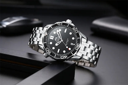 Luxury Automatic Watch for Men Stainless Steel Waterproof Calendar Mechanical Watches Fashion Casual Mens Watches Reloj Hombre