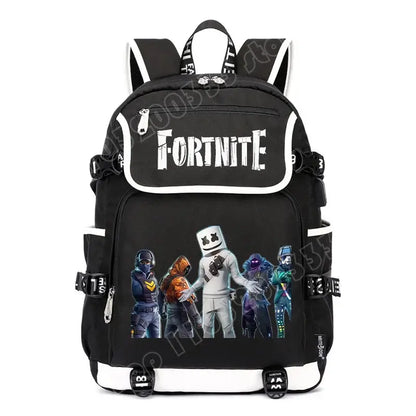Fortnites раница с голям капацитет, ежедневна чанта за рамо с USB порт, унисекс аниме ученическа раница, нов стилен подарък за канцеларски принадлежности