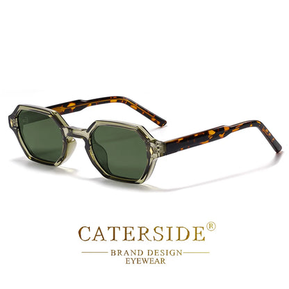 CATERDIDE Retro Polygonal Men Sunglasses Personalized Design Square Frame Sun Glasses for Women Parties Travel Holidays Glasses