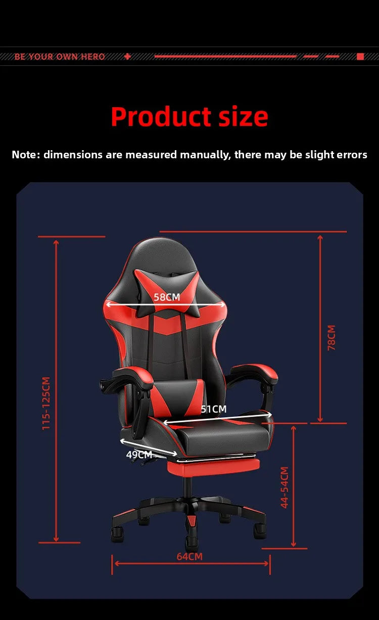 Sedia da gaming ergonomica per computer e scrivania, poltrona reclinabile per home office con supporto lombare per sessioni prolungate, sedia da gioco