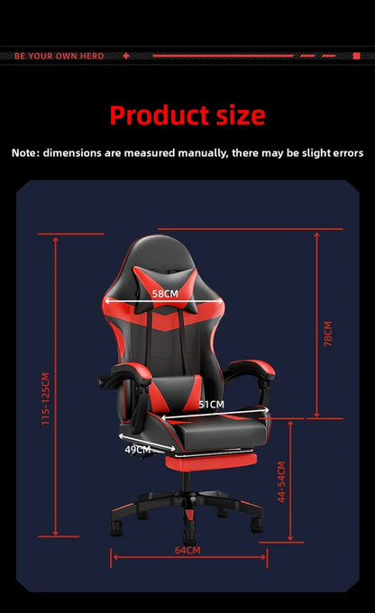 Sedia da gaming ergonomica per computer e scrivania, poltrona reclinabile per home office con supporto lombare per sessioni prolungate, sedia da gioco