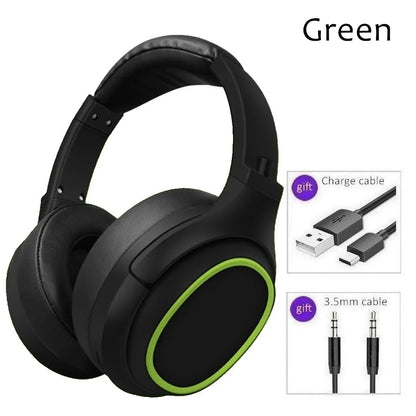 20 H Play Bluetooth Headphones with Large Earmuffs Wireless Earphones with Bass Noise Cancelling and Mic TF-card Support Helmet