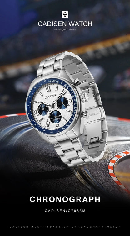 CADISEN 2024 New Men's Watches Quartz Business Watches Japan VD53 Men's Clock Top Brand Luxury Watch Men's Chronograph Watch