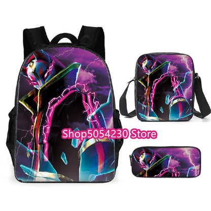 Fortnite 3PCS Backpack for Boys Victory Game 16 Inch Water Resistant Preschool Knapsack Cool Elementary School Backpacks