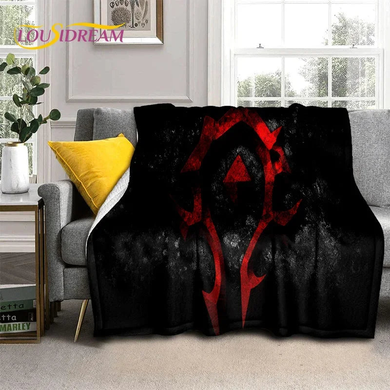 3D World of Warcraft Game WOW Lich King DH Blanket,Soft Throw Blanket for Home Bedroom Bed Sofa Picnic Travel Office Cover Kids