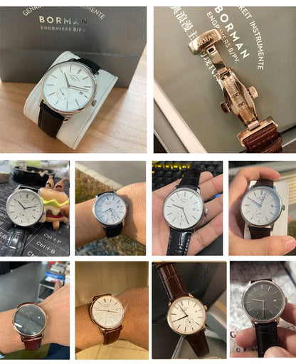 Relógio BORMAN BM3817 TOP Novo 42 de Luxo para Homem, Mecânico Automático, Vidro de Safira, Ultrafino, 50M à Prova de Água, com Submostrador