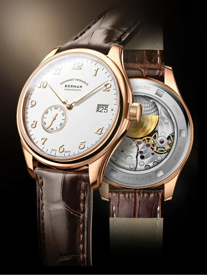 BORMAN Men Luxury Watch 41MM Automatic Watches Mechanical Wristwatch Ulththin Waterproof Sapphire Small Rotor Butterfly Clasp