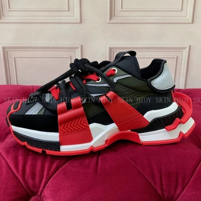 2026 Fashion Women Sneakers Size 35-46 High Quality Platform Sneakers Men Casual Shoes Sports Running Shoes Lace-Up Patchwork